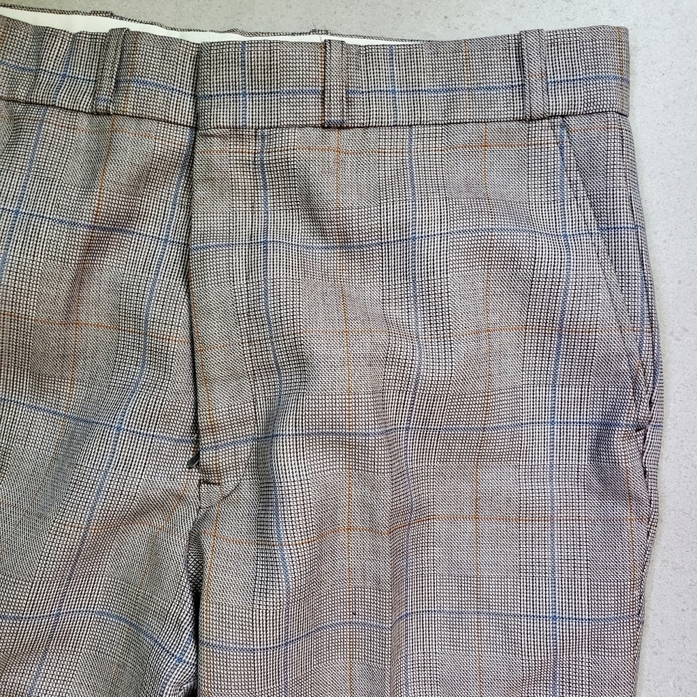 Vintage Brown Plaid St. Michael Mens Trousers 34×26